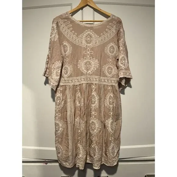 Solitare Swim Cream Embroidered Swimsuit Cover-up - Picture 3 of 3